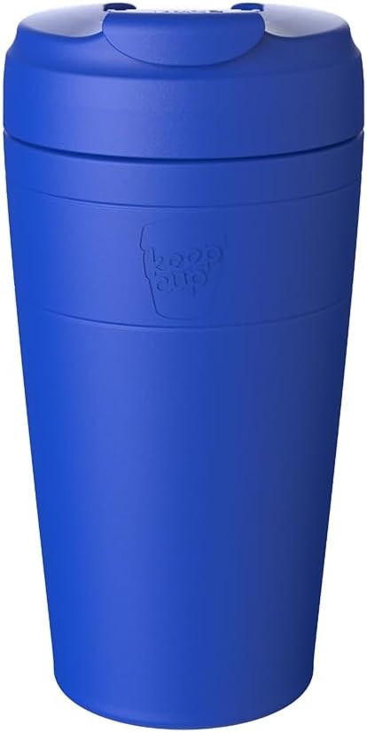 Commuter Travel Mug - Insulated Stainless Steel Reusable Coffee Cup with Spillproof Flip Lid - 16oz/454ml - Chocolate