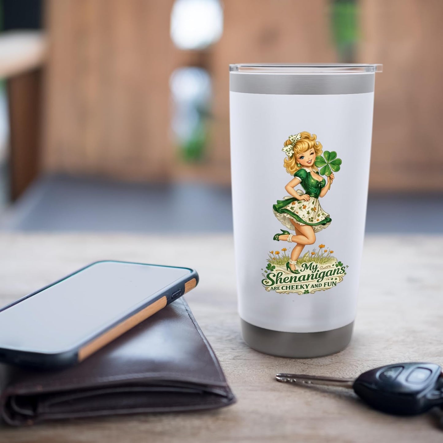 St Pats My Shenanigans Cheeky Fun Super Funny Trooper Stainless Steel Insulated Tumbler