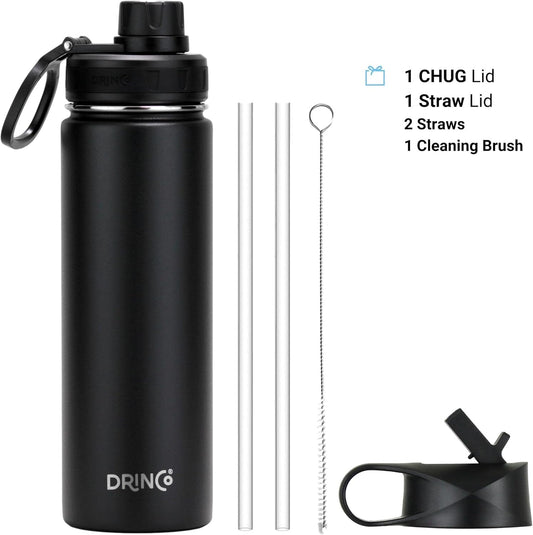 Stainless Steel Water Bottle Spout Lid Vacuum Insulated Double Wall Water Bottle Wide Mouth Leak Proof Keep Cold Sport Camping Hiking - Colors A