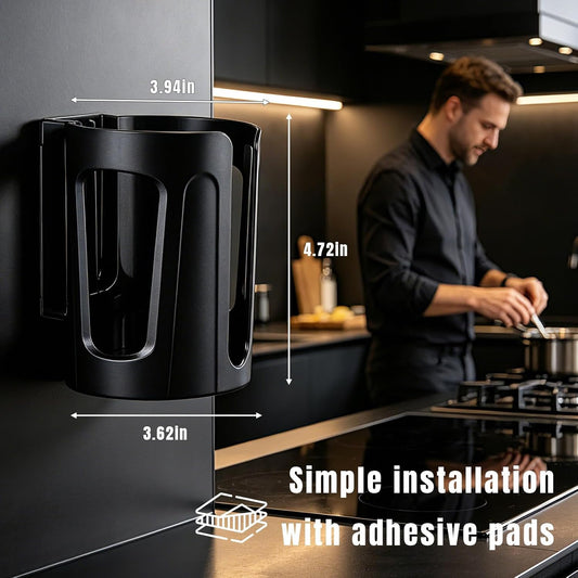 Wall Mounted Cup Holder, Adhesive Install Large Drink Holder