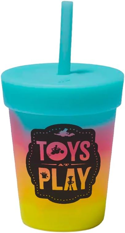 Silipint 8oz Silicone Tumbler with Straw and Lid – Unbreakable, BPA Free, Non-Toxic, Dishwasher, Microwave, Freezer Safe Tumbler Cup – Drinkware for Juice, Smoothies, Coffee (Cool Berry Crush)
