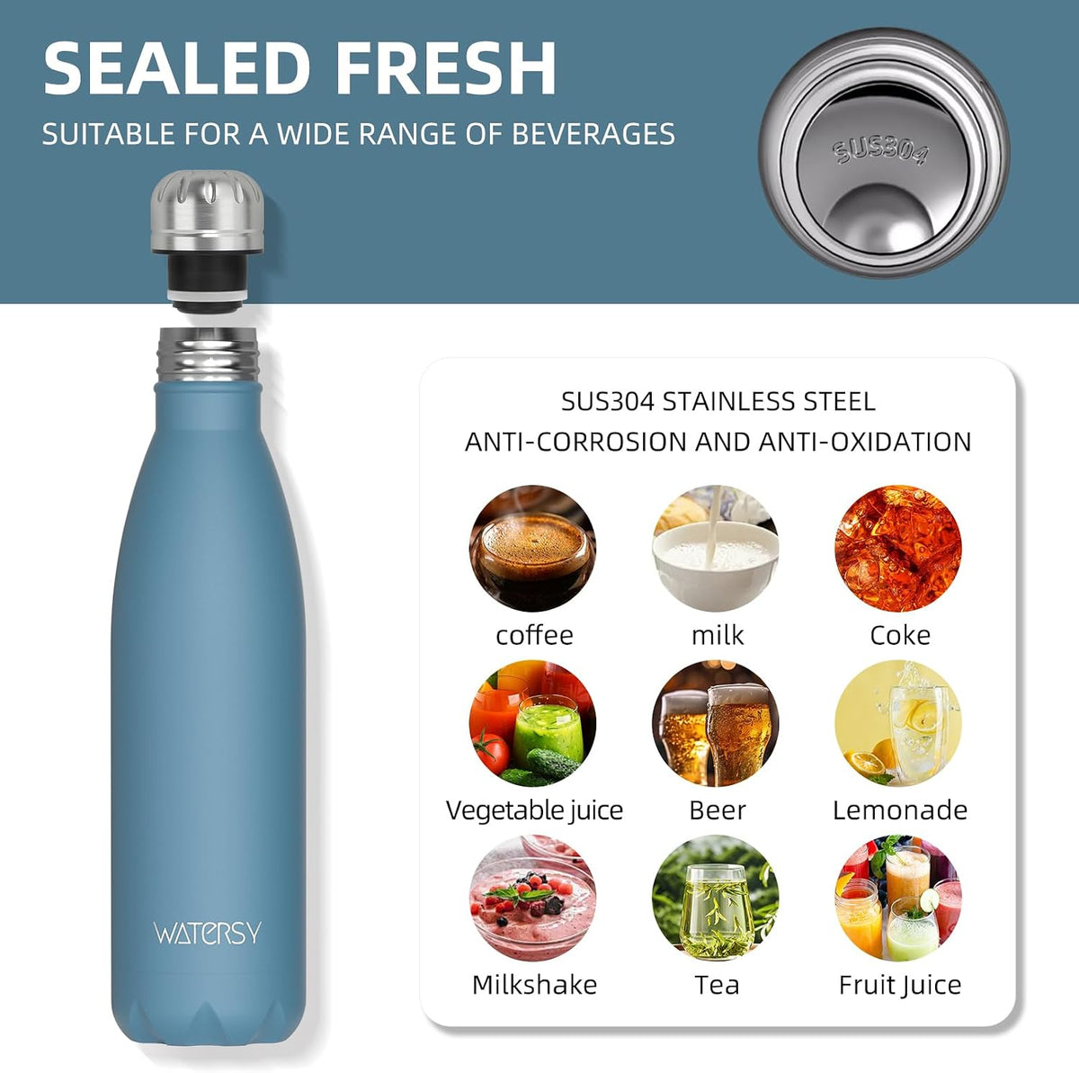 Stainless Steel water bottle,17oz Insulated Water Bottles