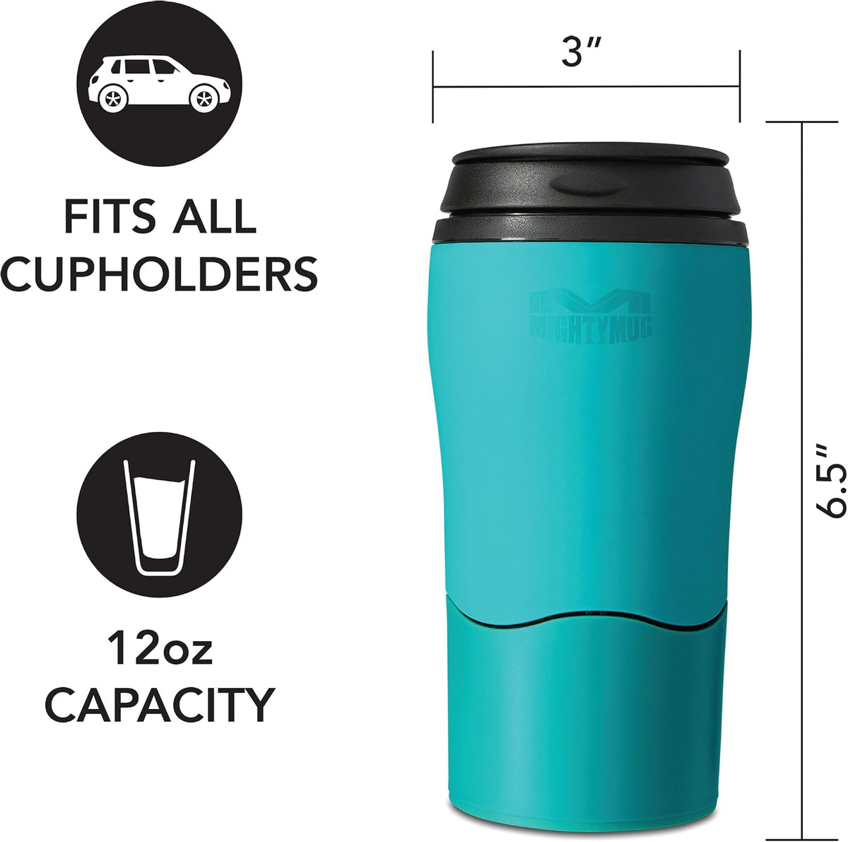 Plastic Travel Mug, No Spill Double Wall Tumbler, Cold/Hot, Cup-Holder Friendly, Dishwasher Safe, (Cream, 12oz)