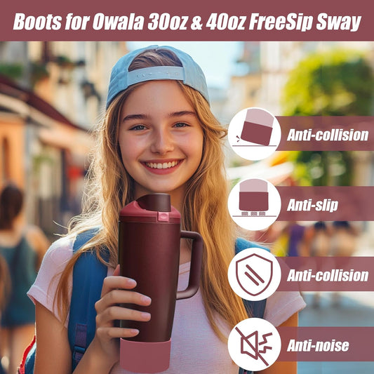 2PCS Protective Silicone Boots for Owala 30oz & 40oz FreeSip Sway