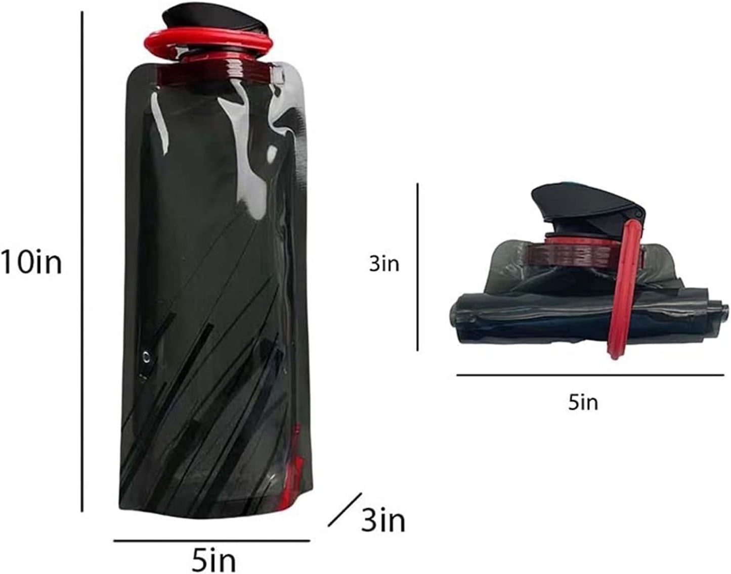 Jinora 3 Pack Collapsible Water Bottles for Travel – 24oz Foldable Water Bottle with Leakproof Lid, 700ML Food-Grade Silicone Portable Reusable BPA-Free Water Bottle for Hiking,Sports,Camping,Biking