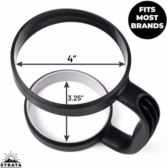 STRATA CUPS 30 oz Tumbler Handle - Available For 30 oz YETI Tumbler, OZARK TRAIL, Rambler Tumbler- BPA free (Black)