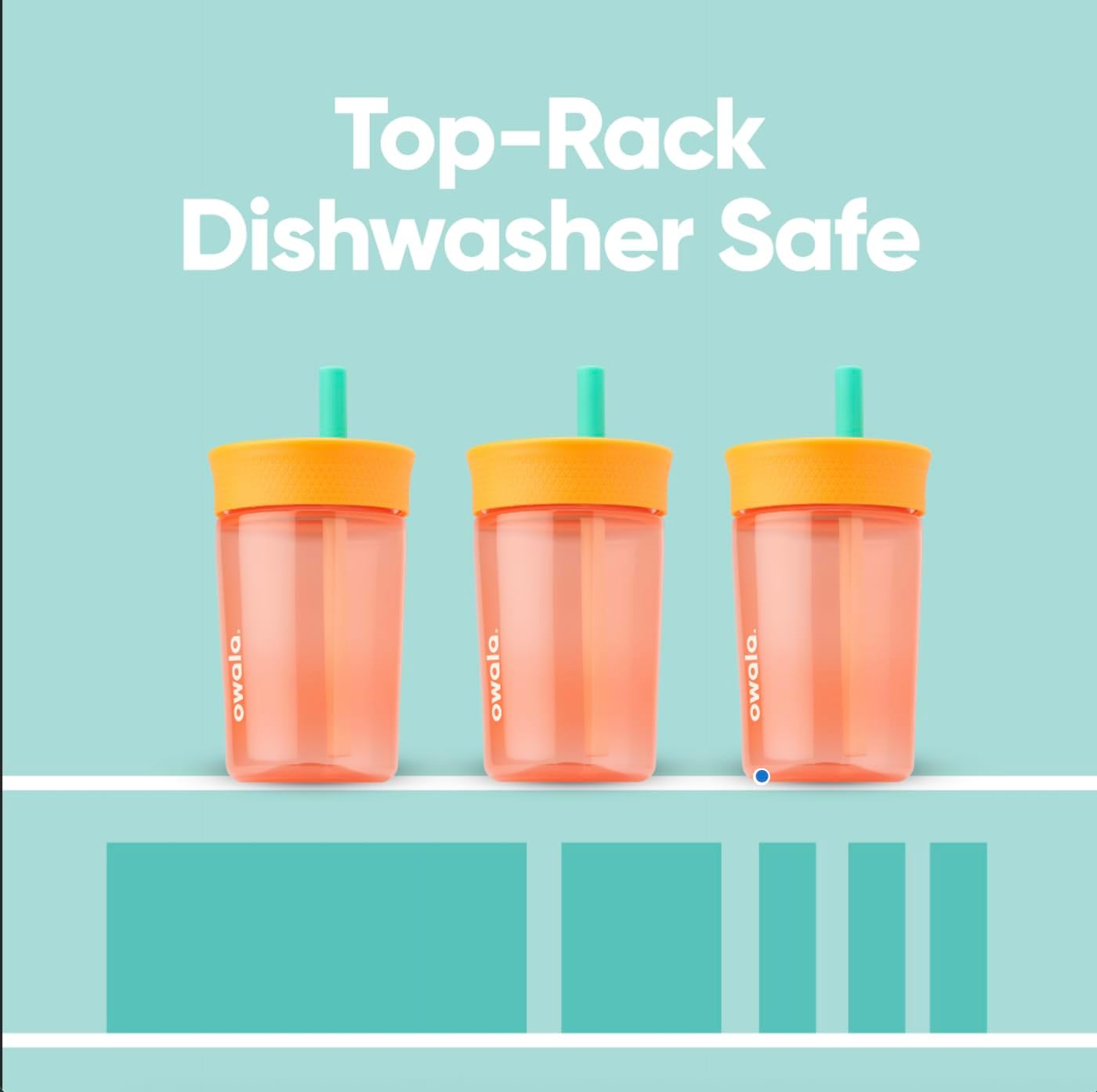 Owala Kids BPA-Free Plastic Tumbler with Spill Resistant Flexible Straw, Easy to Clean, Kids Water Bottle, Great for Travel, Dishwasher Safe, 15 Oz, Skate Park