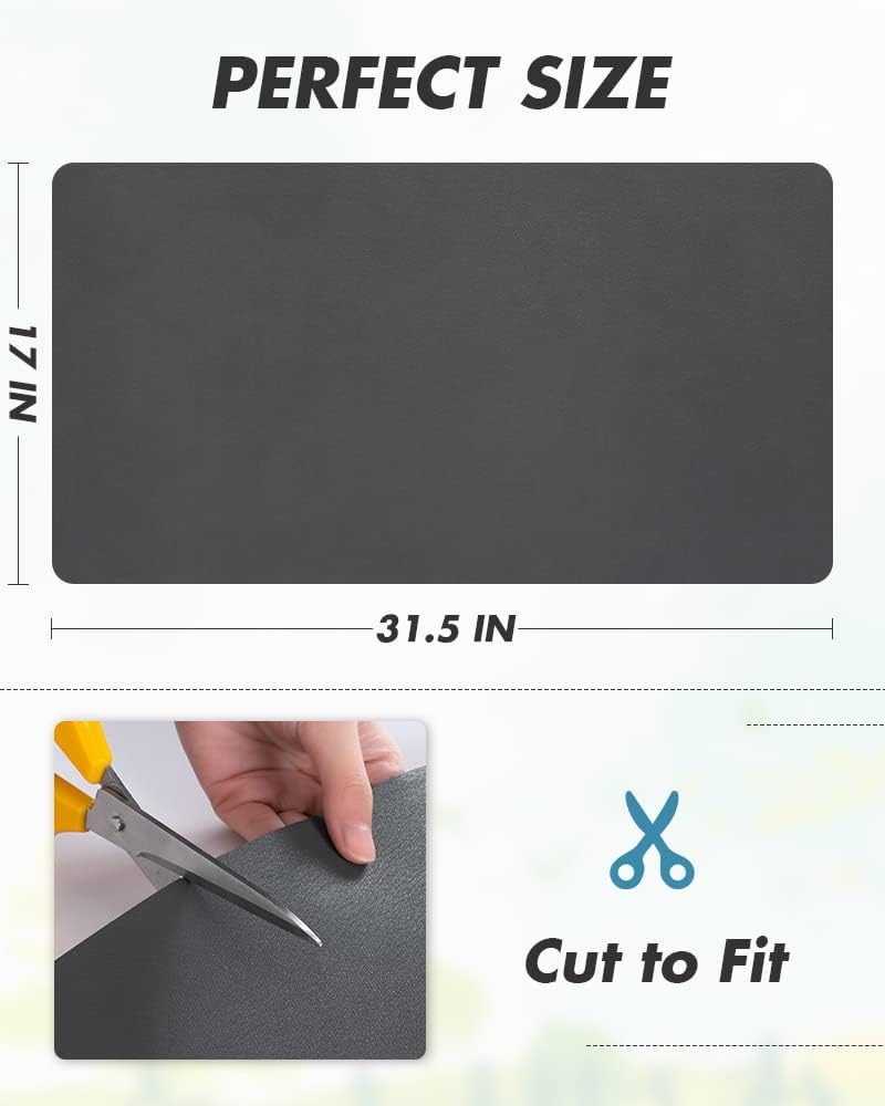 AMOAMI Dish Drying Mat for Kitchen Counter-Coffee Mat Bar Accessories, Hide Stain, Rubber Backed, Absorbent, Fit Under Coffee Maker, Espresso Machine, Pot, Dish Rack, 12"x19", Dark Grey