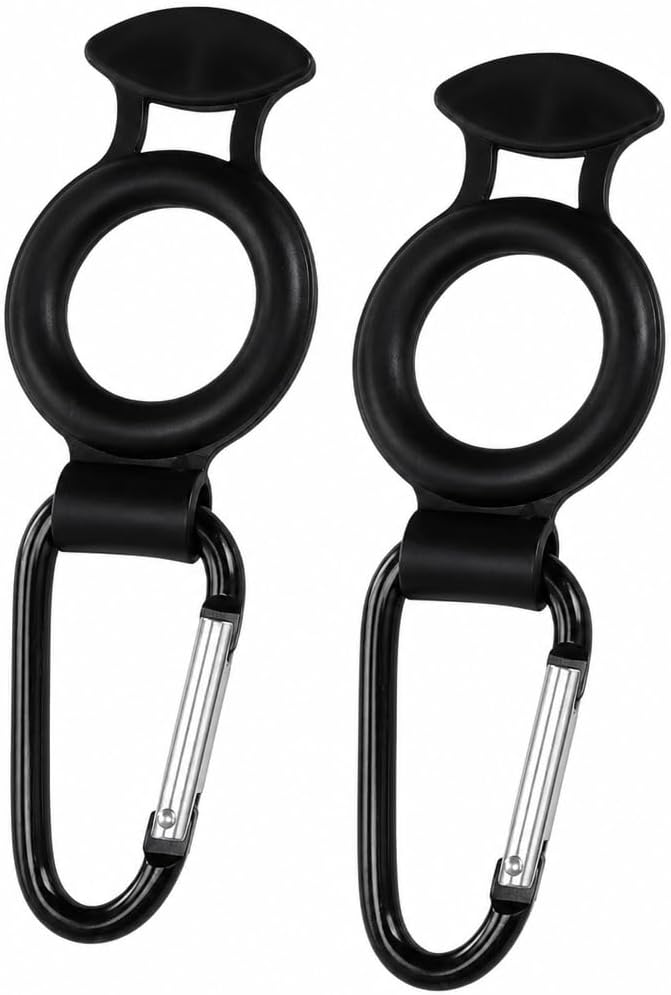 2-Pack Plastic Water Bottle Holder Rubber Grip Aluminum Carabiner