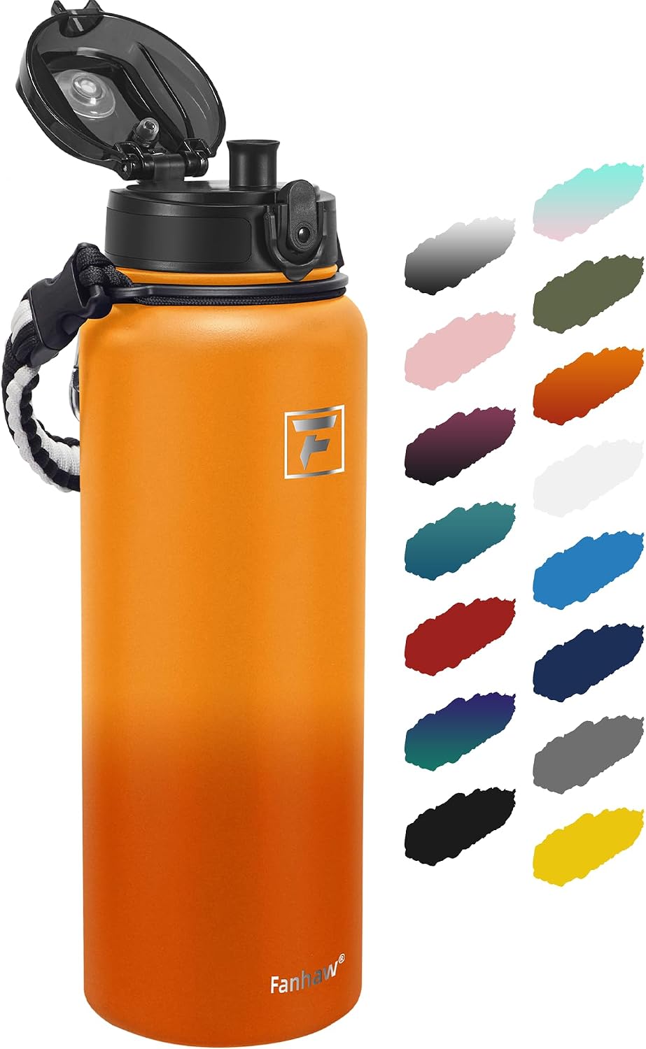 20oz Insulated Water Bottle with Anti-dust Chug Lid, Green Blue