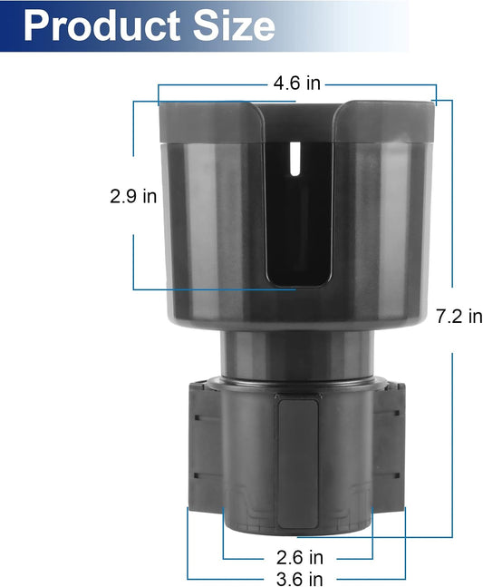 Car Cup Holder Expander with Adjustable Base, Large Bottles & Big Drinks Diameter in 3.2"-4.0" Car Interior Accessories Fit for Vehicles, RV's, Trucks