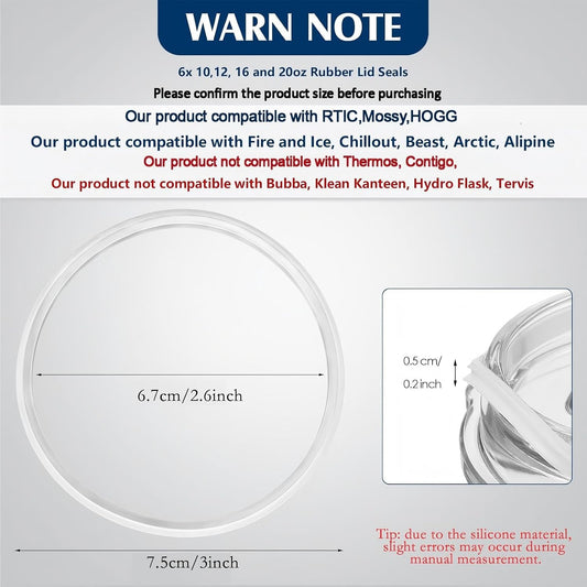 Rubber Lid Seal Replacement for Tumbler