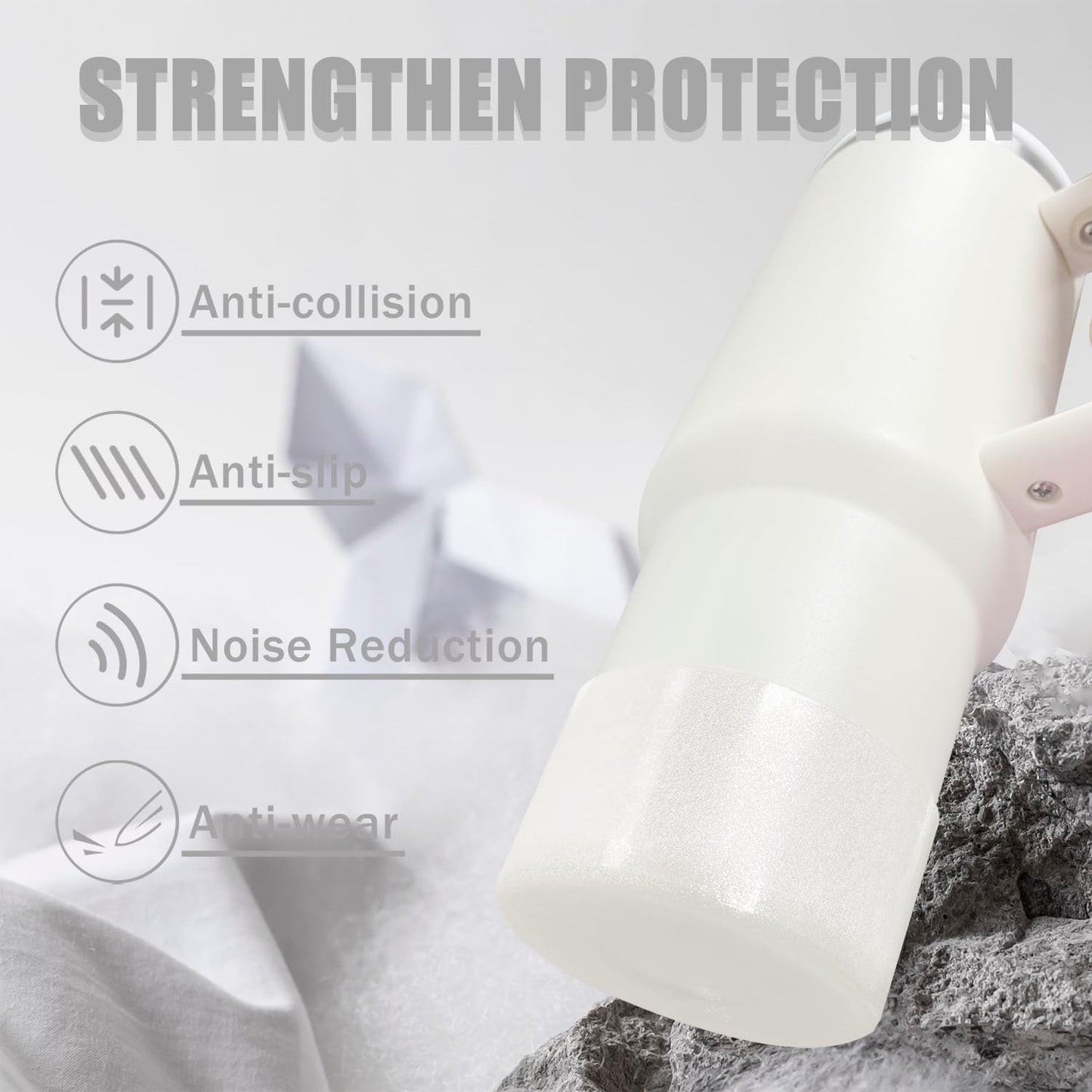 Jelly Luster Glitter Silicone Transparent Boot for Stanley 20-40oz, Compatible with Hydro Flask or Other Water Bottle Tumbler, 2.85-3.0 inch Protective Anti-Slip Bottom Sleeve Cover