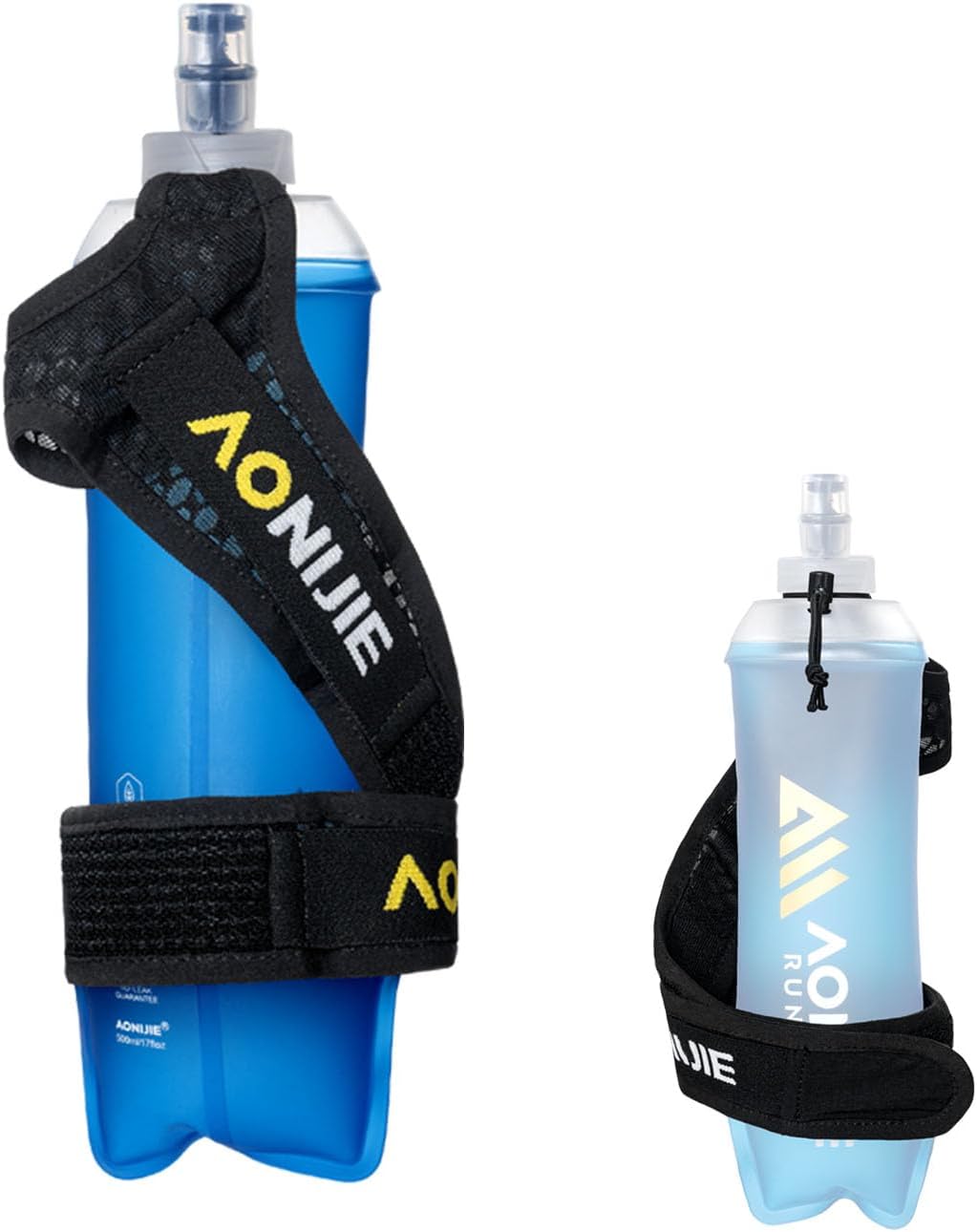 AONIJIE Handheld Water Bottle for Running, 500ml Soft Flask with Adjustable Grip-Free Strap, Lightweight BPA-Free Hydration Flask for Marathon, Running & Walking