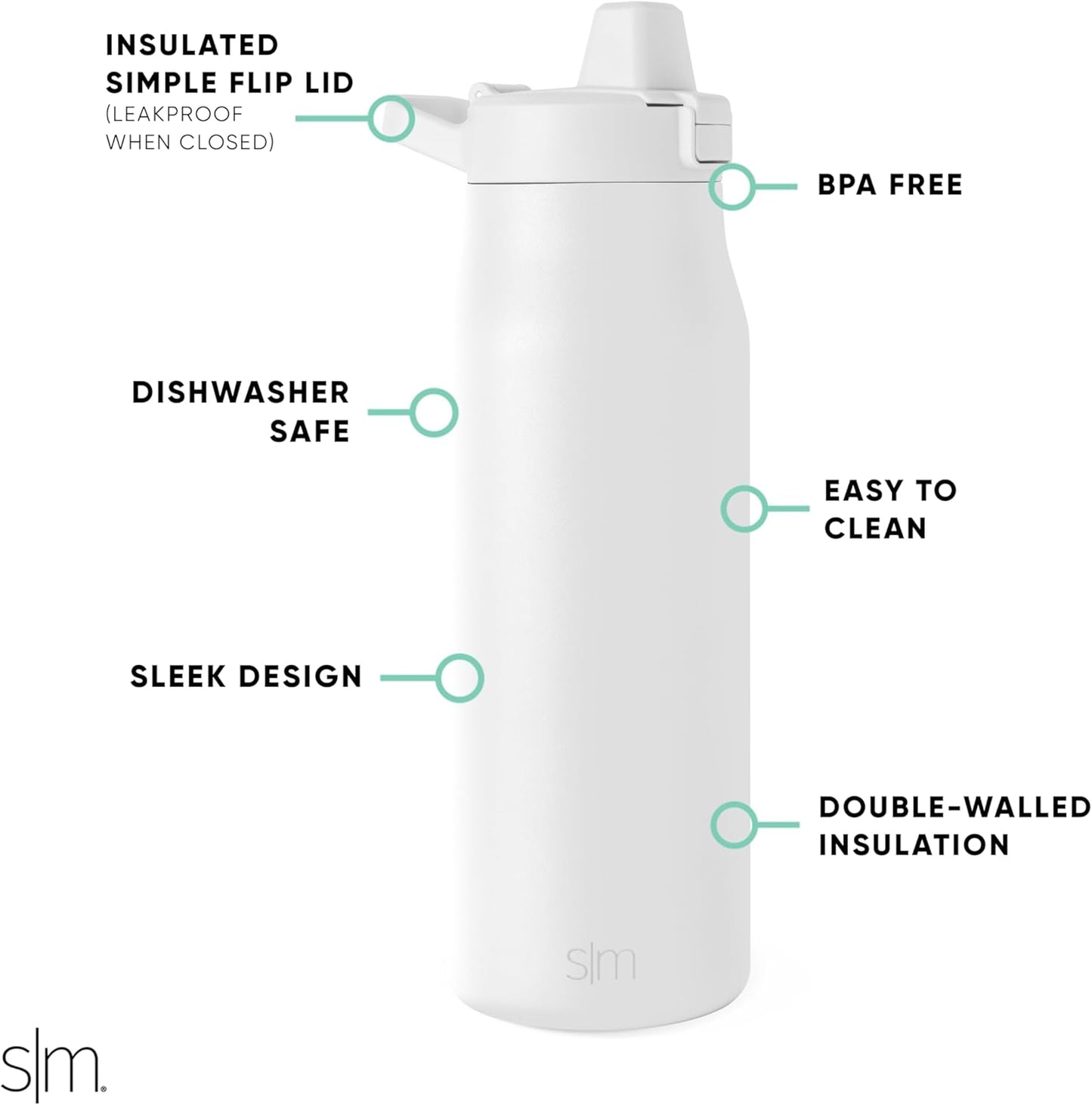 Simple Modern Filtered Water Bottle | Insulated Stainless-Steel Carbon Filter Travel Water Bottles | Reusable for Clean Drinking Water On The Go | 34oz, Sea Glass Sage