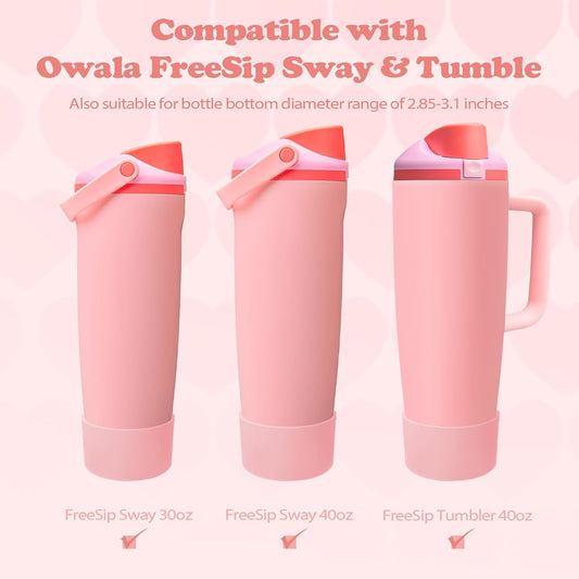 2PCS Silicone Boots for Owala 30oz & 40oz FreeSip Sway Bottles & Tumblers – Non-Slip, Scratch-Resistant, Stability Enhancer for Owala Accessories (Eucalyptus Green) - Colors B