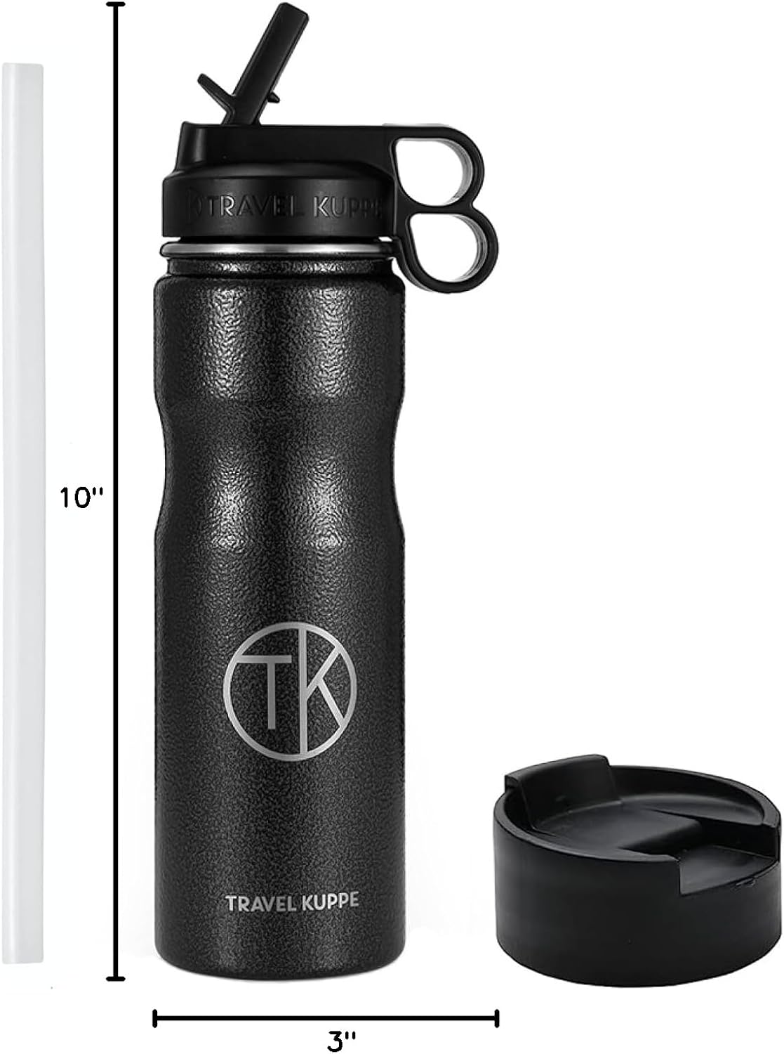 Vacuum Insulated Cycling Sports Water Bottle | Bike Water Bottle w/Straw & Sip Lid | Stainless Steel | Scratch Resistant