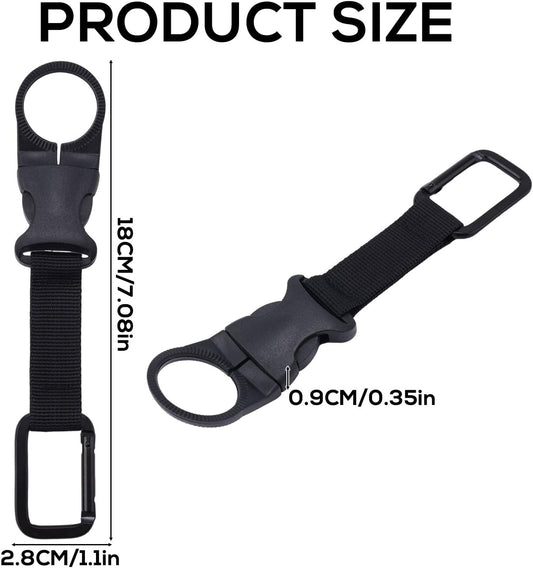 Gosknor 2pcs Hanging Bottle Buckle, 7.08 Inch Backpack Water Bottle Carabiner Water Bottle Belt Holder with Strap Portable Mineral Water Bottle Ring Clip Handle Keychain for Outdoor Event