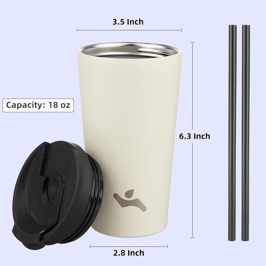 Konokyo 30 OZ Insulated Tumbler with Lid and 2 Straws Stainless Steel Water Bottle Vacuum Travel Mug Coffee Cup,Pastel Sunset