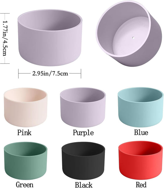 6Pcs Silicone Cup Boots for Water Bottle Fits Stanley/Hydro Flask/Simple Modern/Yeti/Owala, 2.8-3.1in Width Bottom Protector Cover Sleeve (6 Colors)