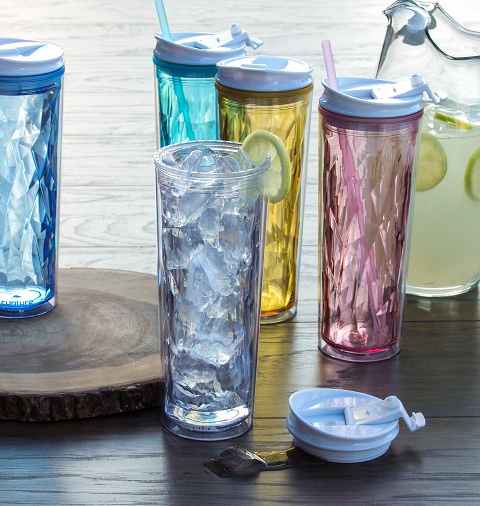 Cupture Crystal Click & Seal Shake Tumbler Cup for Hot or Cold Drinks - 22 oz (Black Diamond)