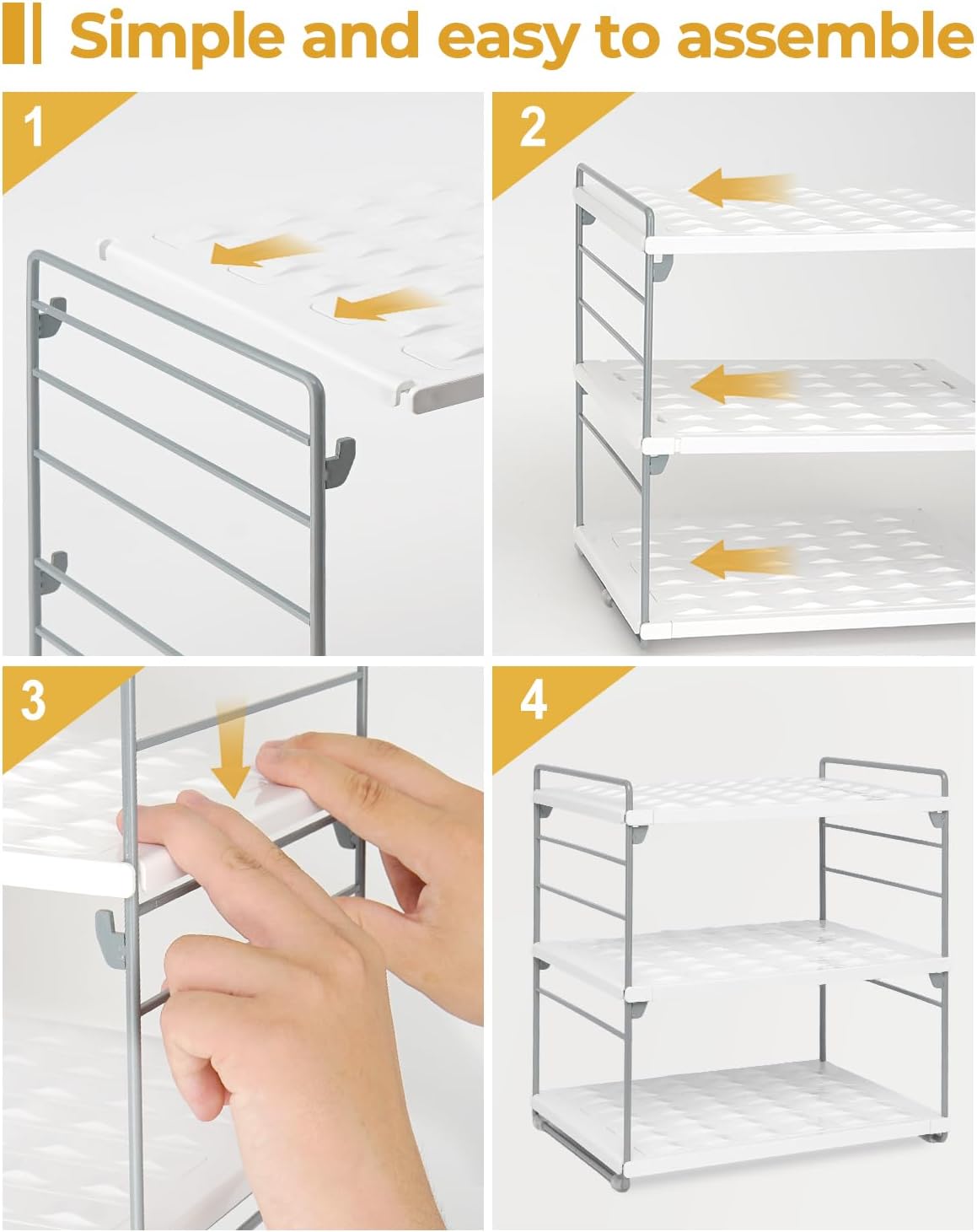 Cirhy Adjustable Water Bottle Organizer Holder for Cabinet, 3-Tier Expandable Water Bottle Storage Rack for Tumblers, Travel Mugs, and Cups – Kitchen Pantry Organization and Storage for Stanley Cups