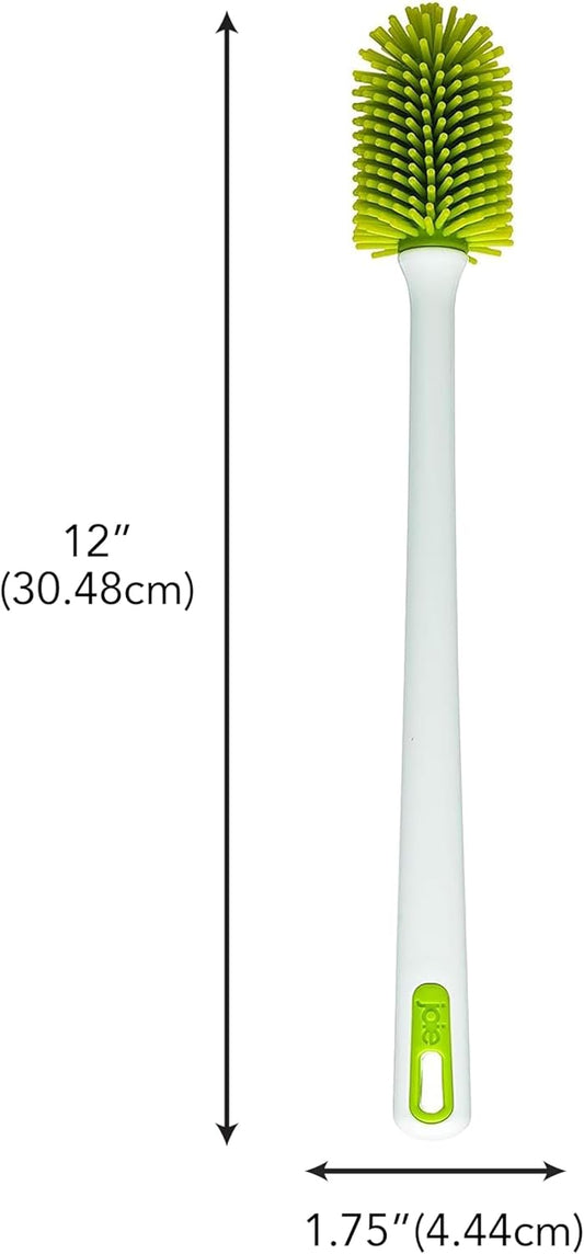 Joie Bottle Brush, Silicone Scrubber with Long Handle, Ideal for Cleaning Water Bottles, Baby Bottles and Glasses, Gentle Non-Scratch Bristles, Handy Kitchen Gadget, Colors May Vary