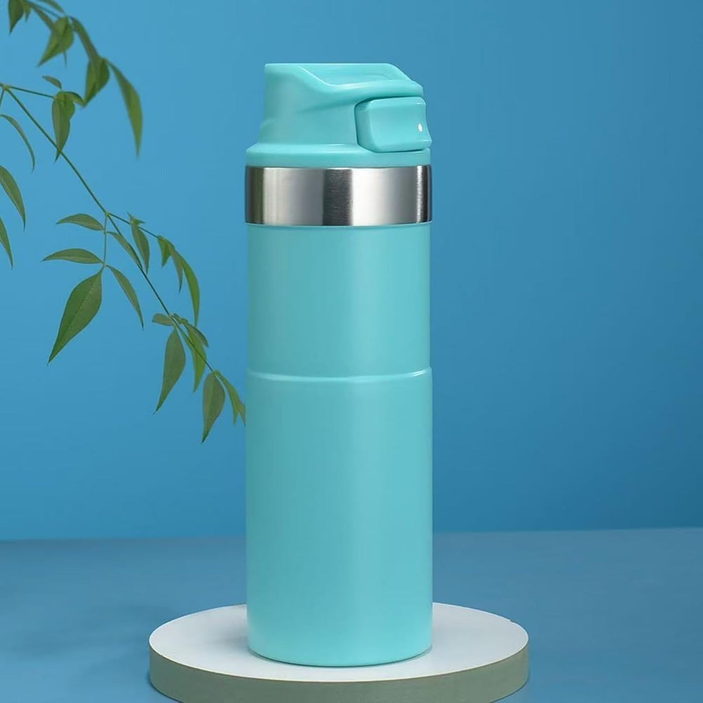 MAXFOREST16OZ Trigger Action Travel Mug - 500ml BPA Free Insulated Stainless Steel Coffee Tumbler, Leak-Proof Wide Mouth Design for Commuters, Sports & Outdoor Enthusiasts (Green)