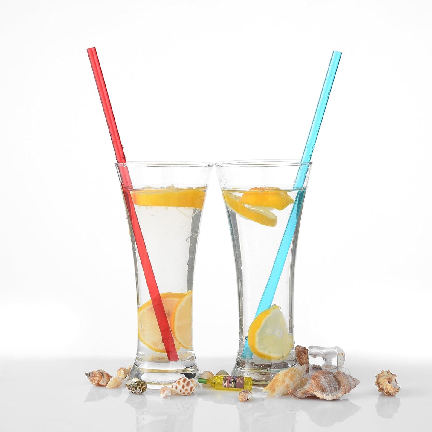 ALINK 10.5 in Long Reusable Plastic Straws with Brush, Tritan Hard Plastic Tumbler Straws, 10 Rainbow Colored Replacement Straw for 16 OZ 20 OZ 30 OZ Stanley, YETI, Starbucks Tumblers, Mason Jars