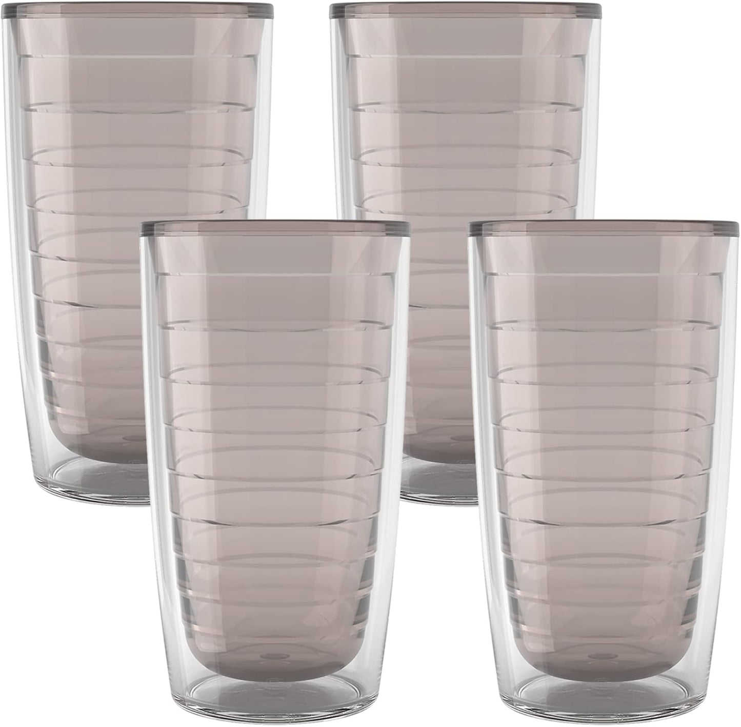 Tervis Clear & Colorful Tabletop Made in USA Double Walled Insulated Tumbler Travel Cup Keeps Drinks Cold & Hot, 16oz Mug, Clear