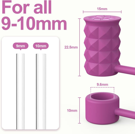 6Pcs 0.39in/10mm Silicone Straw Covers Cap Compatible with Stanley Cup 40 & 30 oz, Reusable Dust-Proof Straw Toppers for Tumbler with Handle, Starlight