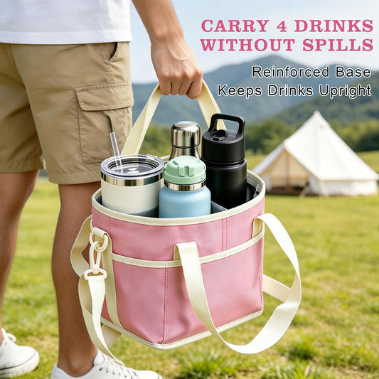 Drink Carrier Bag, Water Bottle Holder with Strap