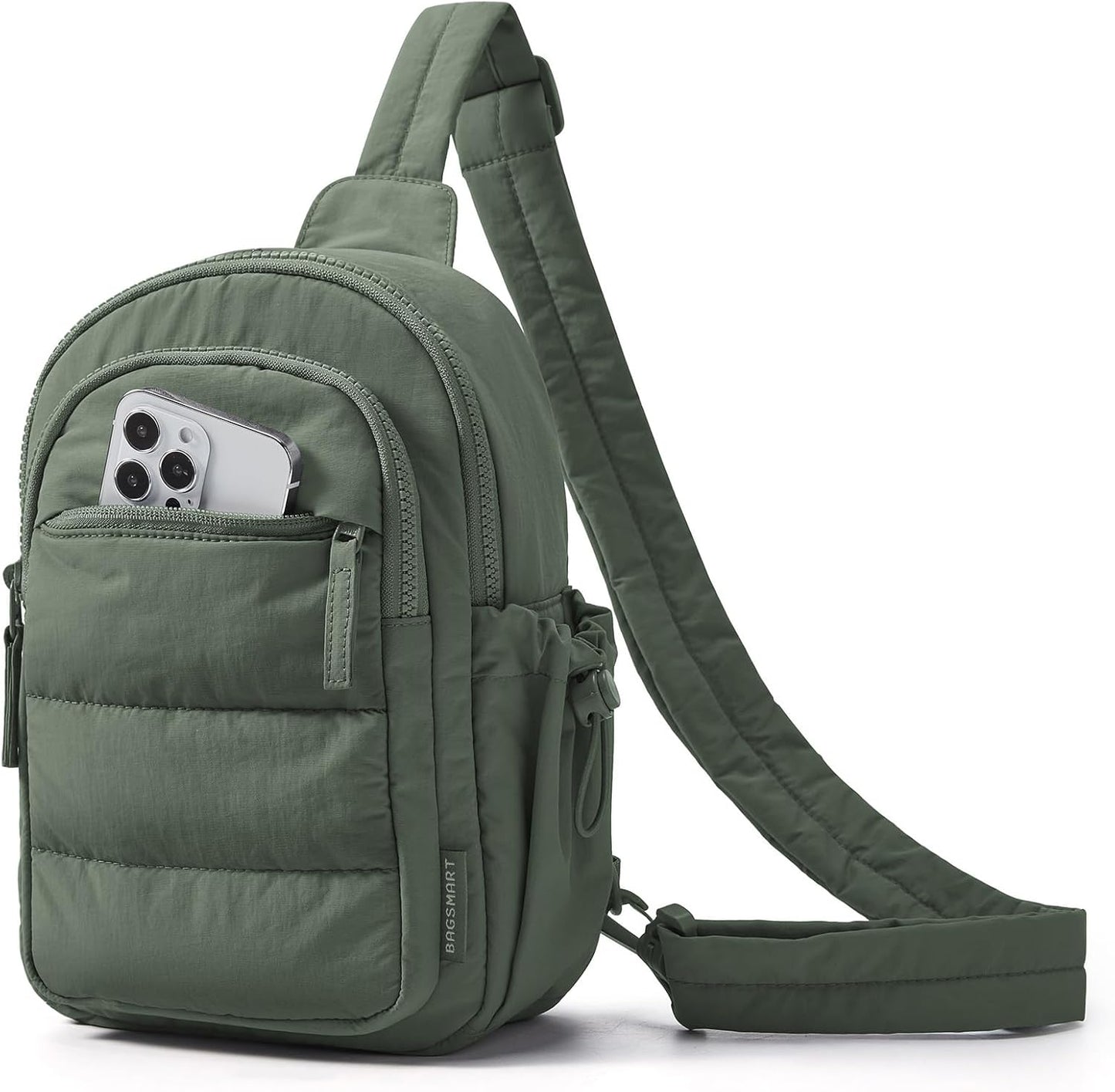 BAGSMART Small Sling Bag for Women, Puffer Crossbody Bag Purses Hobo Handbag Fanny Packs for Travel Hiking