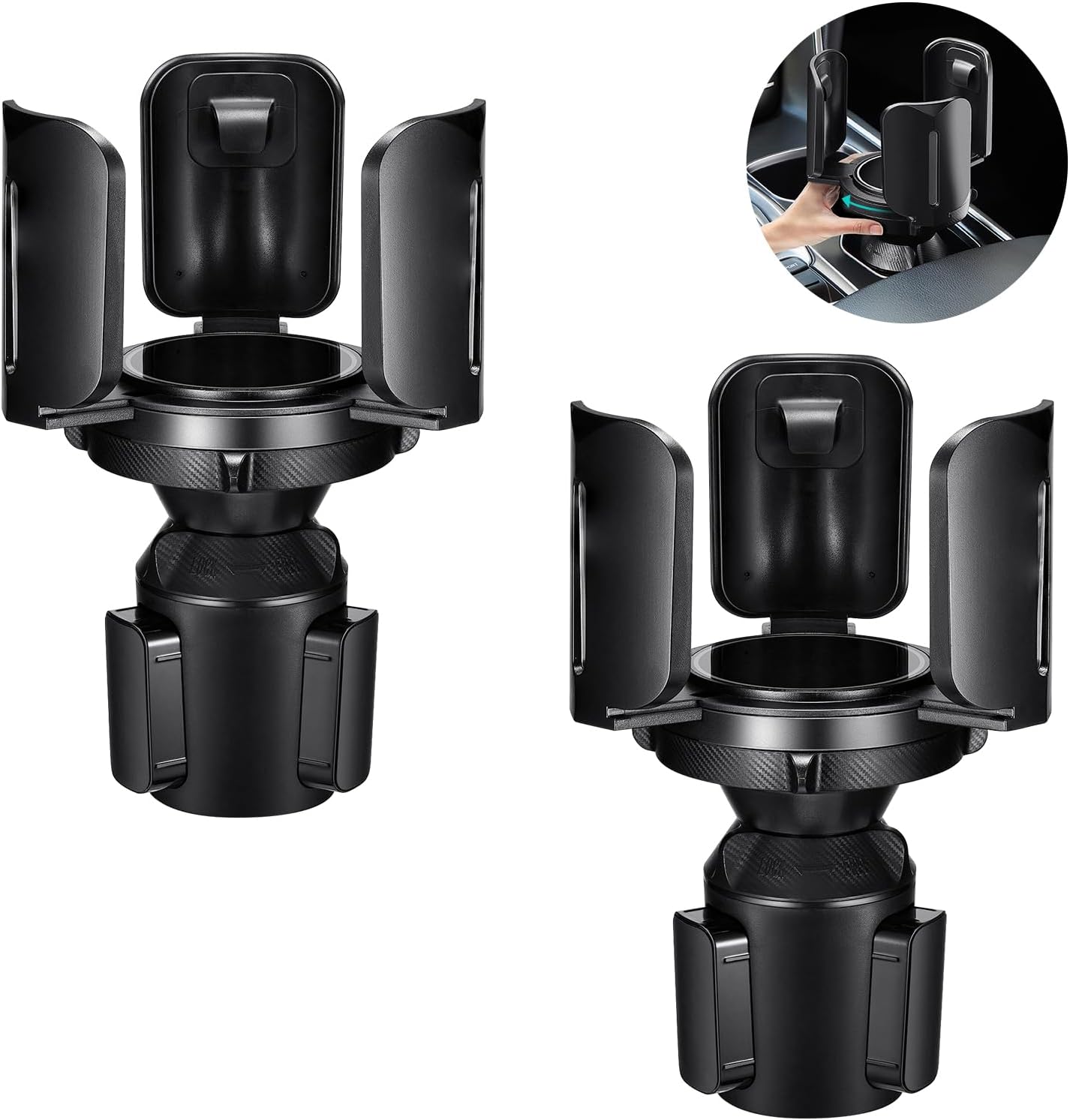 Car Cup Holder Expander Adapter (Adjustable) This Hill All Purpose Cup Holder Expander for Car with Rubber Fits Less Than 5.51" Large Bottles & Mugs & Foods & Drinks
