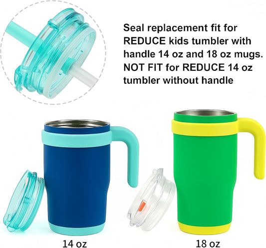 Joshey Tumbler Lid Rubber Seal Replacement Compatible with Reduce Kids Coldee 2.0 Mug 14 oz, 18 oz, 6Pcs BPA-Free Silicone Gasket Accessories