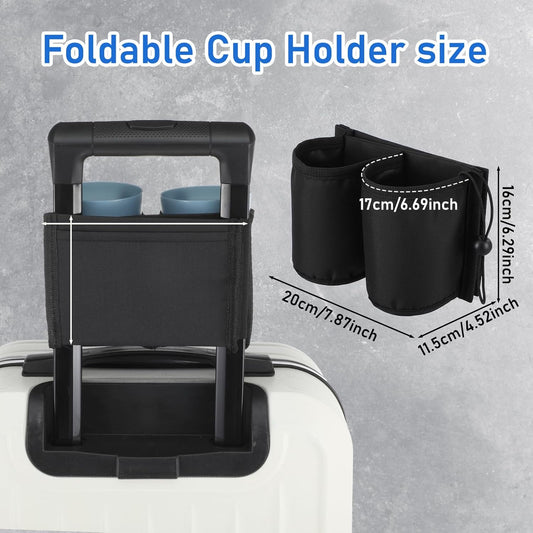 Yolev Luggage Cup Holder for Suitcases - Black Cup Holder for Luggage - Suitcase Accessories for Flight Attendants & Business Travelers