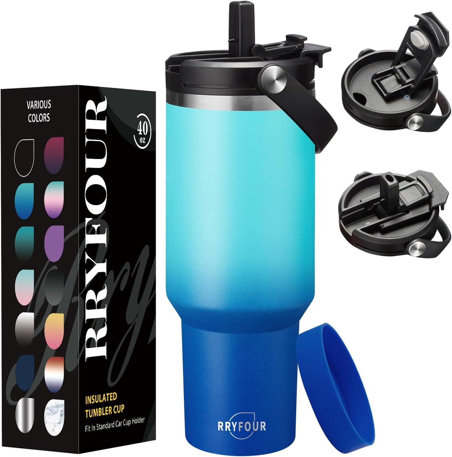 30 oz Tumbler with Handle and Straw - Keep Cold 36H & Hot 12H, Metal Coffee Cup with Lid (Straw & Flip Lid), 30oz Insulated Stainless Steel Thermal Mug, Leak-proof Travel Water Bottle