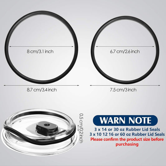 Patelai 6 Pack 30 oz and 20 oz Rubber Seal Replacement Gasket for Lid Leak-proof O Ring Replacement for 10, 12, 14, 16, 20 or 30 oz for Insulated Stainless Steel Tumbler (White)