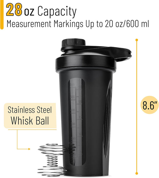 Mr. Pen- Shaker Bottles for Protein Mixes with Twist Cap, 28 oz, Protein Shaker Bottle with Wire Whisk Ball, Shaker Cup, Mixer Bottle