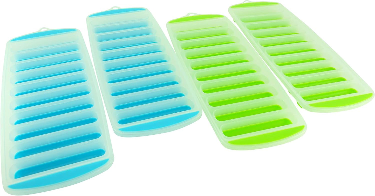 Meadow Lane Ice Stick/Cube Tray, Green 1-Tray (1-Pack, Green), Narrow and Long for Sports Bottles