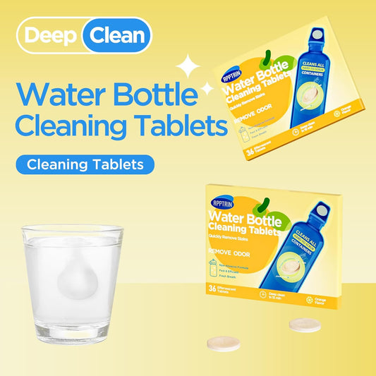 Water Bottle Cleaning Tablets, Bottle Clean Tablet for Hydration Bladders, Stainless Steel, Tumblers, and Glass Bottles, 120 count (Pack of 1), Apple