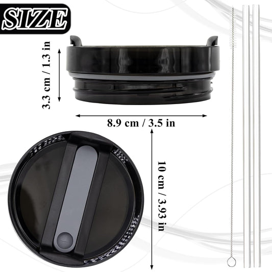 40oz Tumbler Lid Compatible for Stanley, 2 Pack Replacement Tumbler Lids Fit for Stanley Quencher 2.0 Tumbler 40 OZ, with Straws and Cleaning Brush (Orchid)