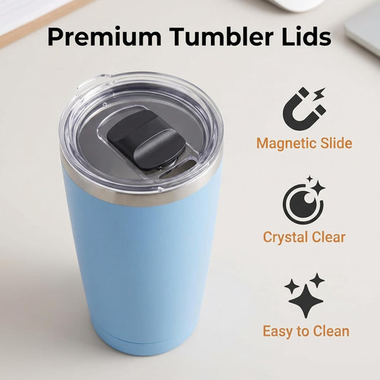 30 oz Tumbler Lids for Yeti, 2 Pcs Replacement Magnetic Spill-Resistant Lids for Yeti 30 oz, 32 oz Tumbler, 14 oz Mug and 35oz Straw Mug with Magnetic Slider Switch, BPA Free