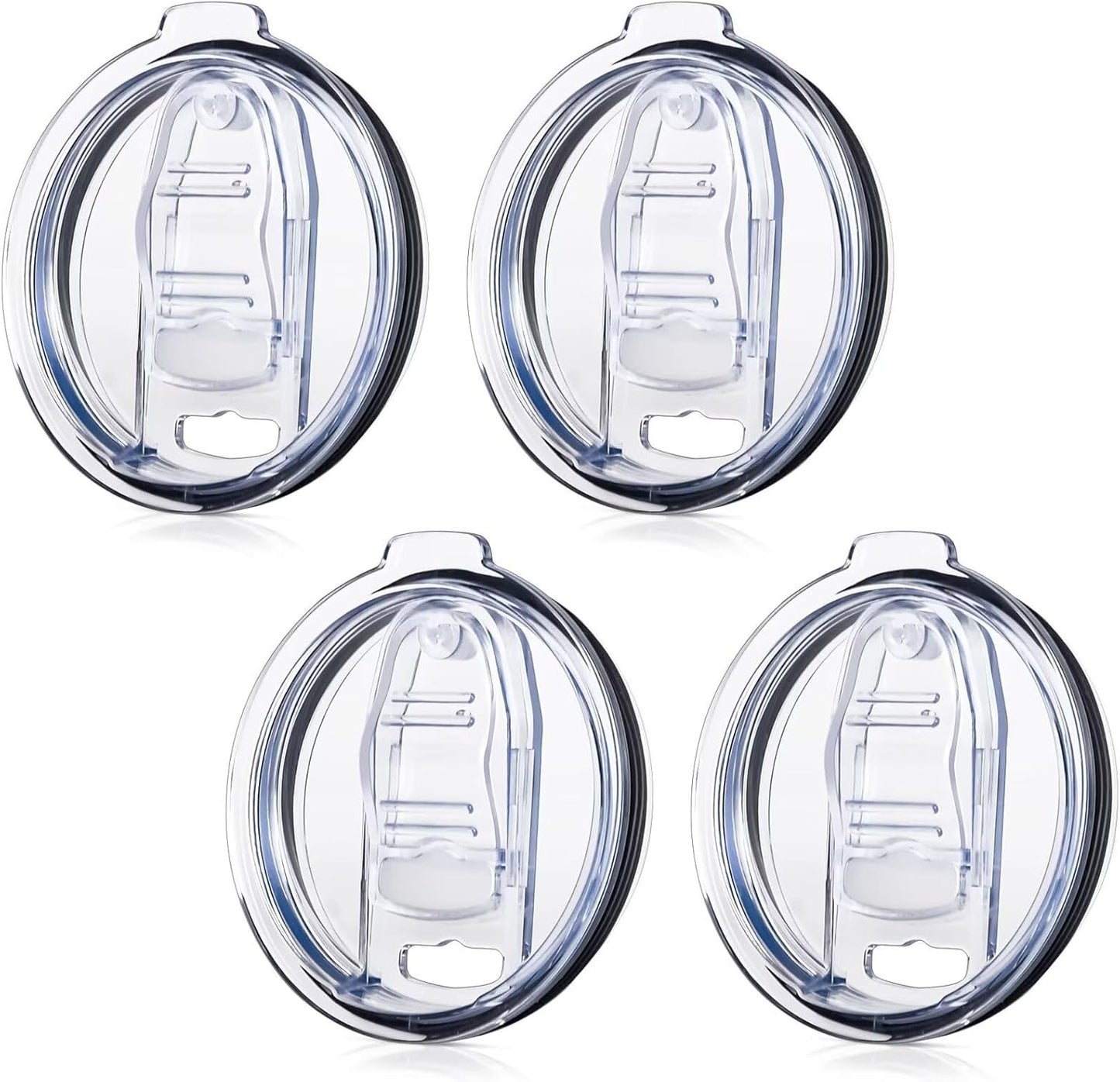 Tumbler Lid Replacement 2 Pack for 20 oz Tumblers - Compatible with Yeti Rambler & More 3.2" Mugs, Spill Proof and Splash Resistant Crystal Clear Sliding Lids, BPA-Free, Straw Friendly