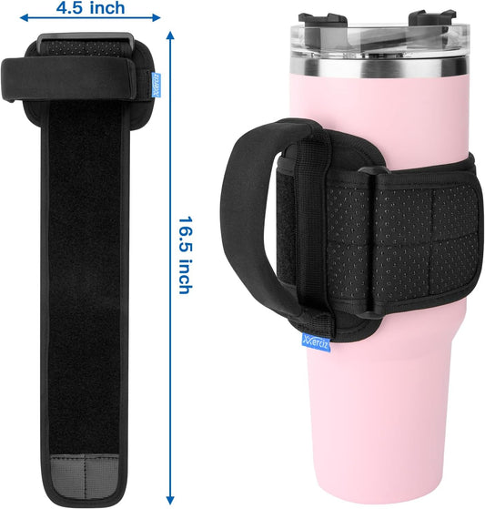 Xxerciz Tumbler Handle for YETI Rambler, Owala, Ozark Trail Travel Mug, Anti Slip Handle Fit for 12Oz - 40Oz Water Bottles, Neoprene Water Bottle Carrier Grip (Exclude Bottle)
