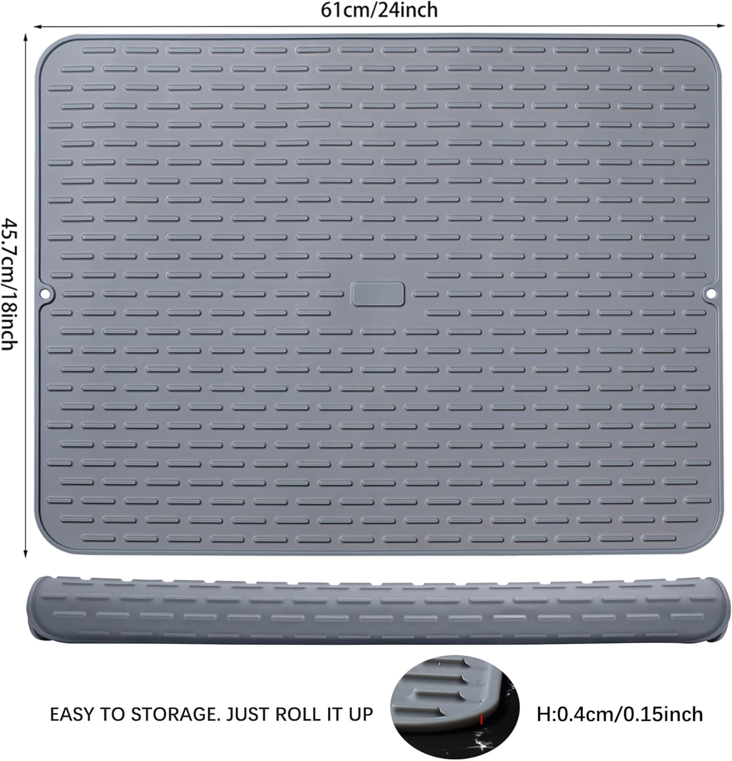 To encounter Silicone Dish Drying Mat -Small 17.5" x 8" - Set of 2 Flexible Stemware Drying Mat, Heat Resistant Silicone Trivet, Countertop Mat, Dish Draining Mat, Sink Mat