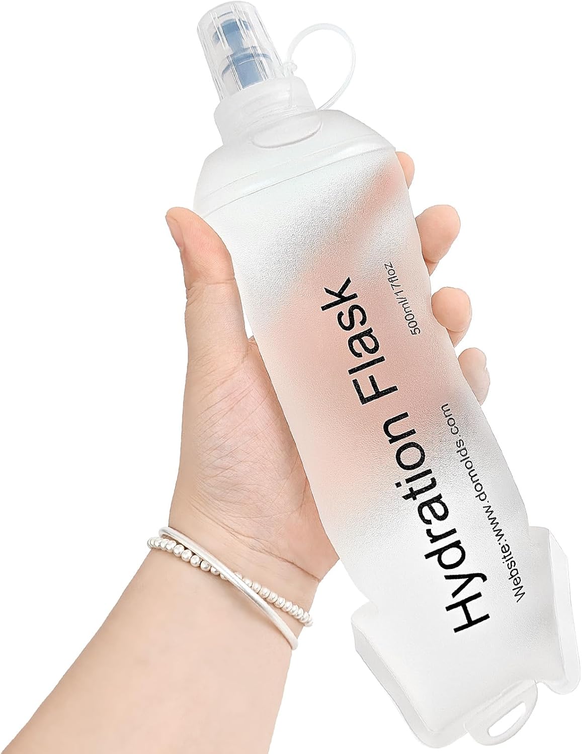 GYGYL Soft Flask, TPU Collapsible Soft Water Bottle for Hydration Pack, Running Vest, Leak-Proof Folding Water Bottle for Hiking Cycling Climbing Jogging-250ml Grey