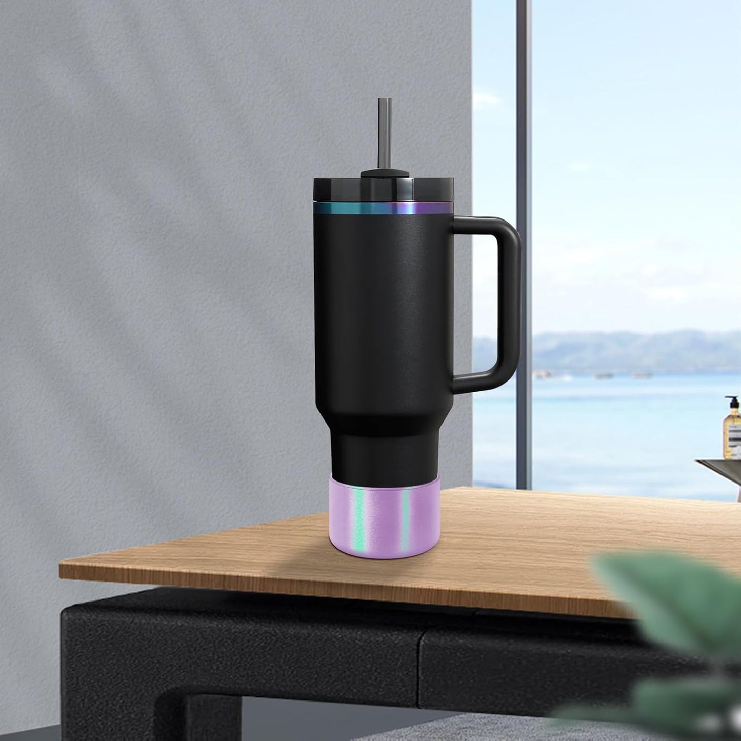 Chameleon Silicone Water Bottle Boot, Compatible with Stanley & Hydro Flask Tumbler 2.8-2.95in Bottom Anti-Slip Protector Rubber Sleeve