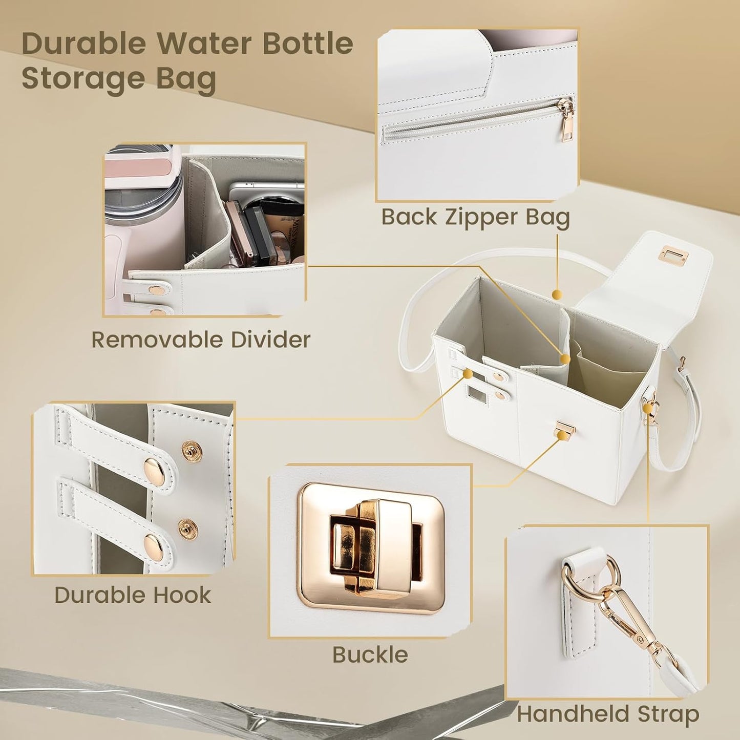 Outdoor Portable Crossbody Water Cup Purse Bag Water Bottle Carrier Bag with Phone Pocket Tumbler Carrier with Strap