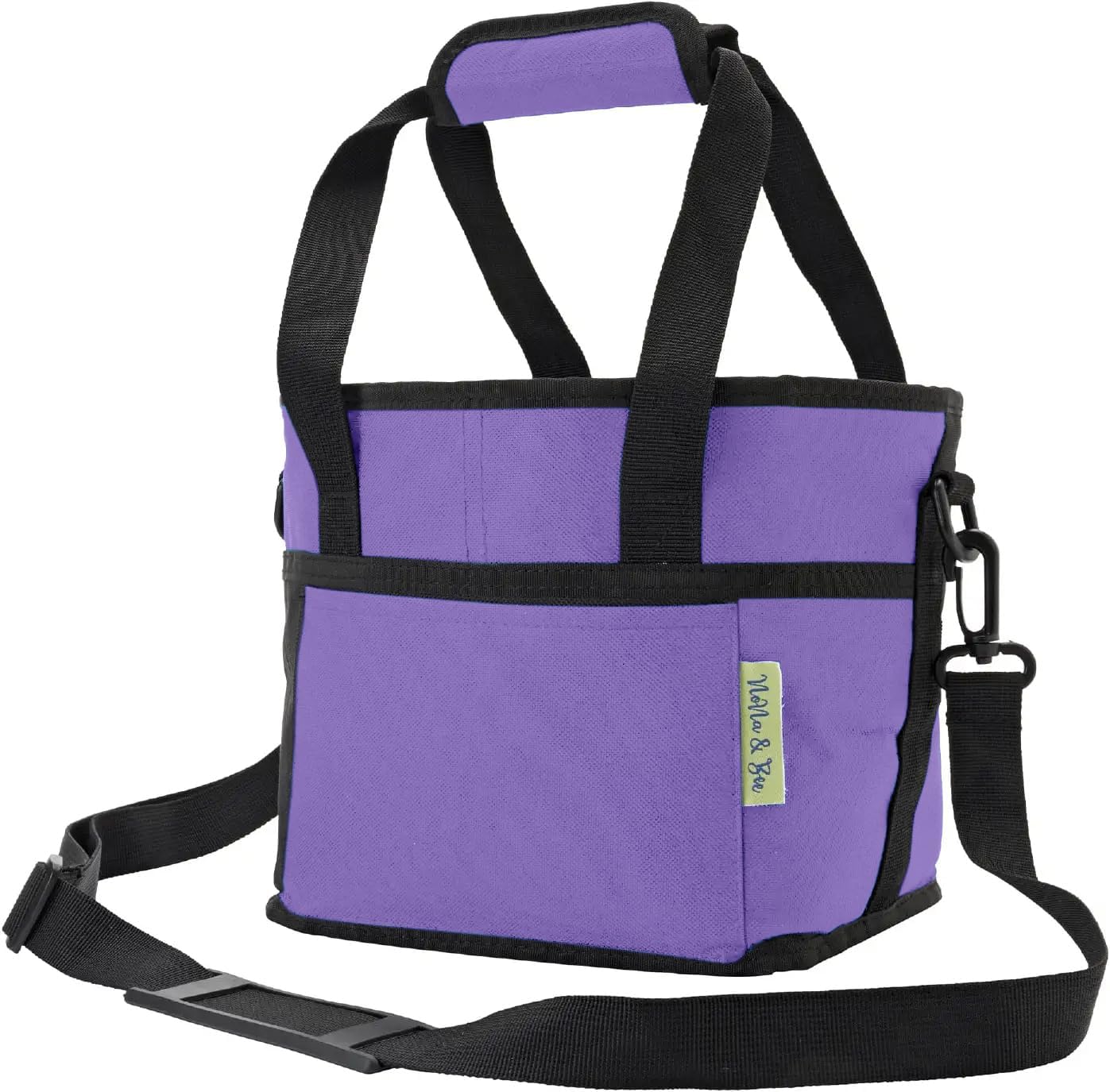 NoNa & Bee 4 Water Bottle Holder with Strap | Family Size 4 Compartment Drink Bag, Multiple Tumbler Carrier Caddy | Adjustable Fits Large & Small Drinks | Hands Free, Won't Tip Over in Car